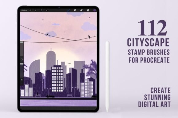 112 Cityscape Procreate Stamp Brushes: Instant Urban Art