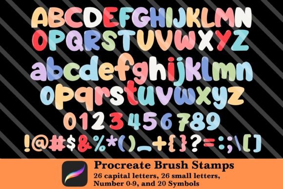 Alphabet & Number Brush Stamp Procreate: Instant Creative Style
