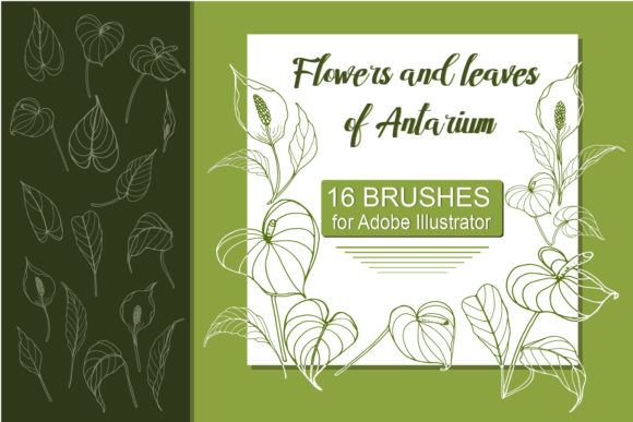 Antarium Flowers and Leaves Brushes: Effortless Floral Accents