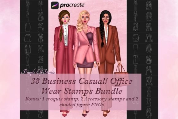 Effortless Fashion Illustration: Office Wear Procreate Stamps