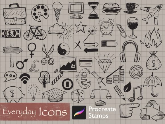 Elevate Your Designs with Procreate Everyday Social Icons Stamps