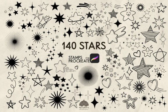 Elevate Your Digital Art with Stars Procreate Stamp Brushes
