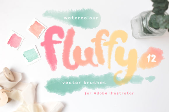 Fluffy Brushes for Illustrator: Authentic Watercolour Vectors