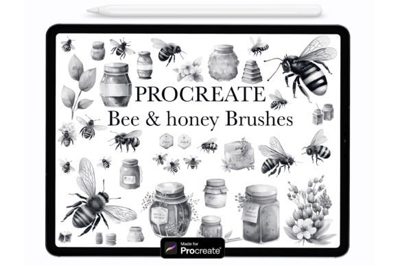 Procreate Bee and Honey Stamp Brushes for Nature-Inspired Art