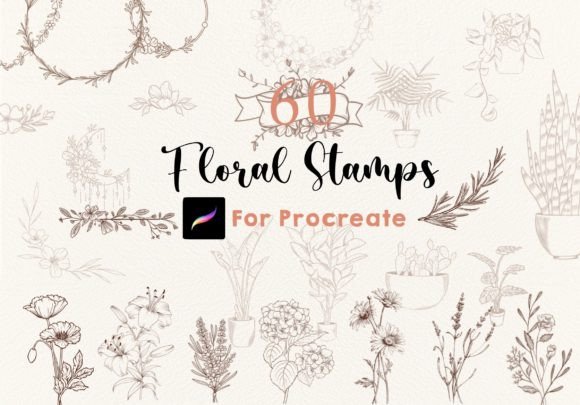 Procreate Flower Floral Stamps Botanical for Digital Artists