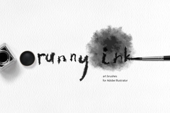 Runny Ink Brushes for Illustrator: Natural Digital Strokes