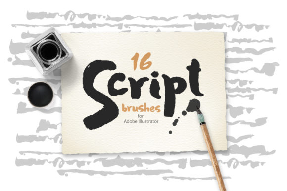 Script Brushes for Illustrator: Natural Ink and Watercolor Effects