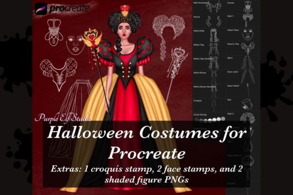 Spooky Style Simplified: Halloween Costumes Procreate Stamps