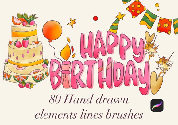 Unleash Creative Joy with Birthday Procreate Stamps Brushes